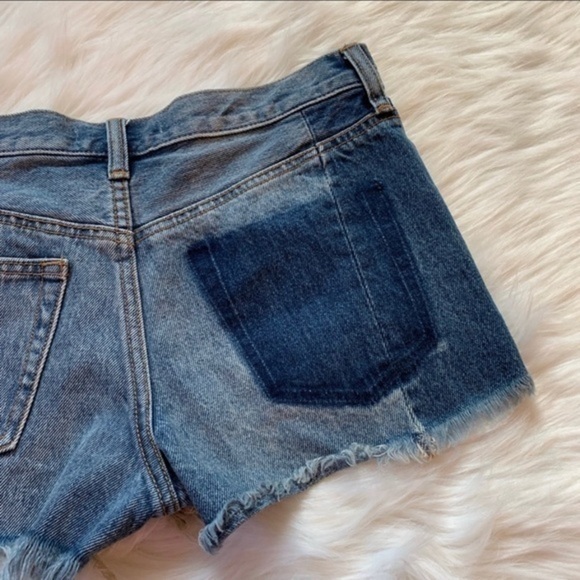 We The Free | High Rise Button Fly Distressed Shorts - Picture 7 of 8